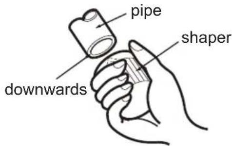 pipe shaper downwards