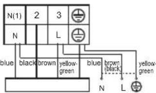 N(1) N 2 3 L blue black brown yellow-green blue brown (black) yellow-green N L