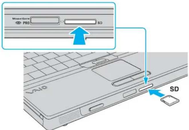 SONY Vaio VGN-BX41VN - To insert a memory card - 1
