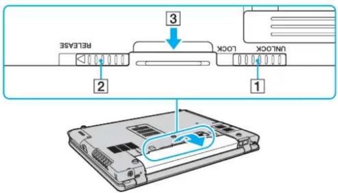 SONY Vaio VGN-BX41VN - To remove the battery pack - 1