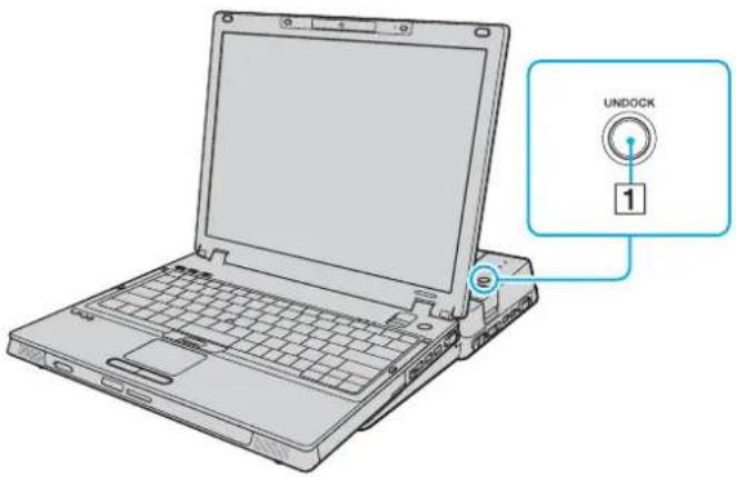 SONY Vaio VGN-BX41VN - Press the UNDOCK button (1). - 1