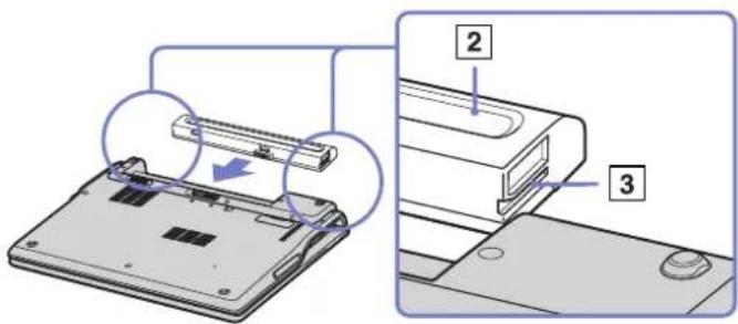 SONY Vaio PCG-Z1RMP - Inserting the battery pack - 3