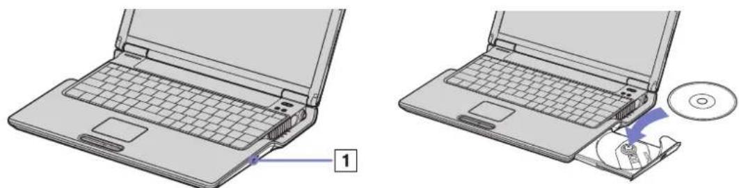 SONY Vaio PCG-Z1RMP - Using the CD-RW/DVD-ROM drive - 1