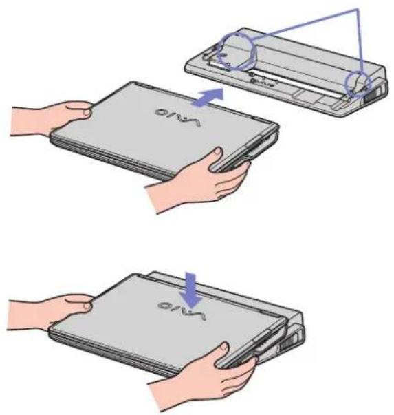 SONY Vaio PCG-Z1RMP - Attaching your computer to the port replicator - 4