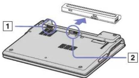 SONY Vaio PCG-Z1RMP - Removing the battery pack - 1