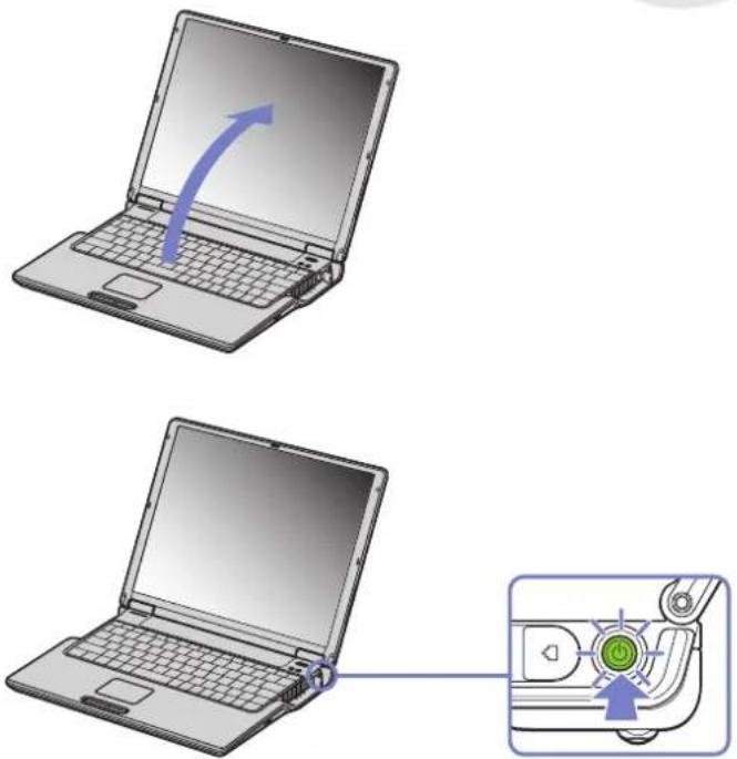SONY Vaio PCG-Z1RMP - Starting your notebook - 1