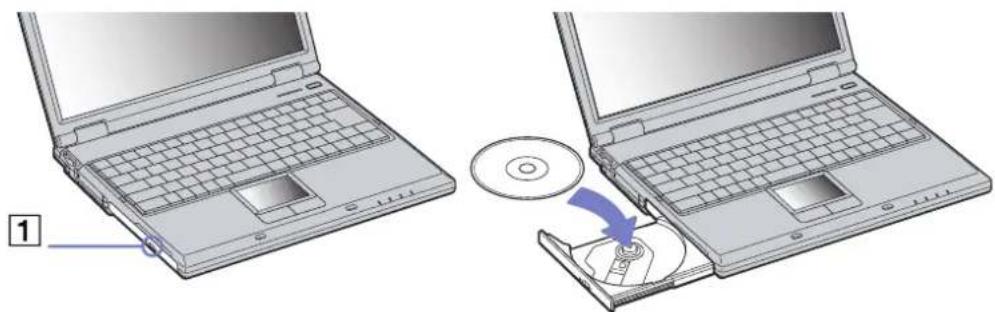 SONY Vaio PCG-GRZ615M - Using the CD-RW/DVD-ROM drive - 1