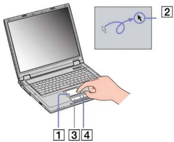 SONY Vaio PCG-GRT785E - Using the touchpad - 1