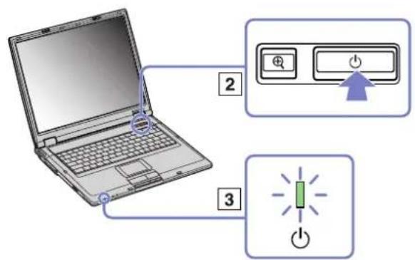 SONY Vaio PCG-GRT785E - Starting your notebook - 2