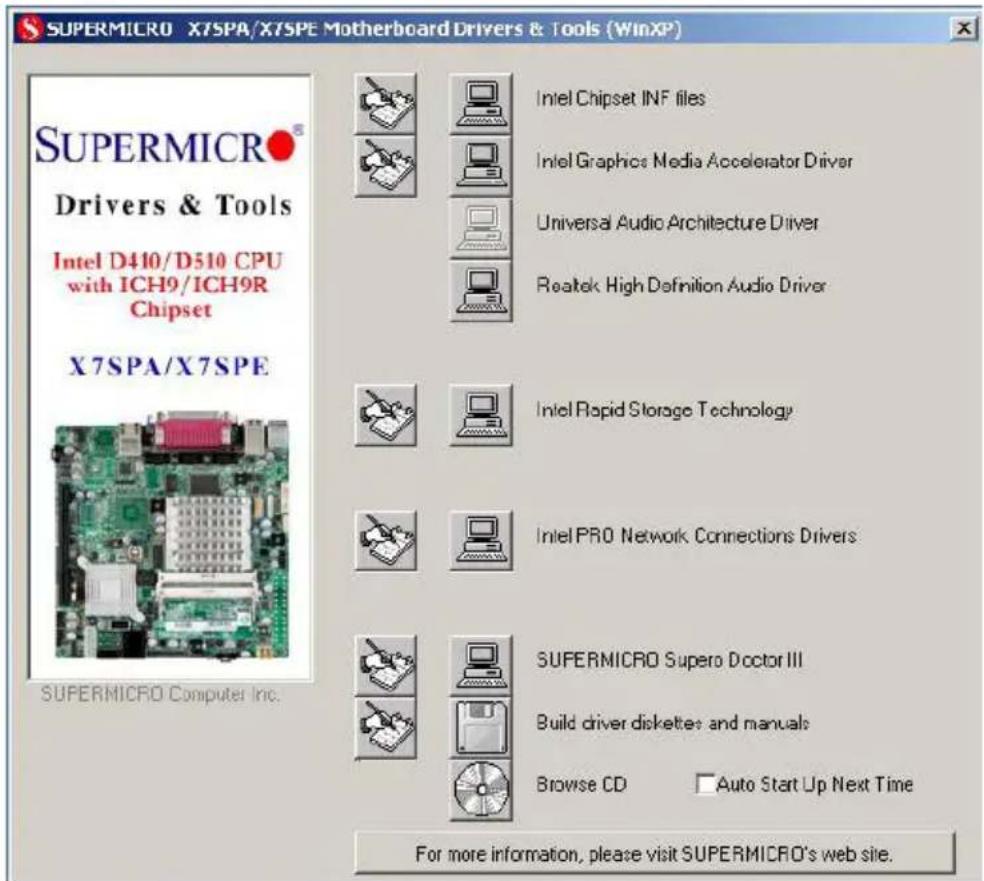 Supermicro X7SPE-H-D525 - B-1 Installing Drivers - 1