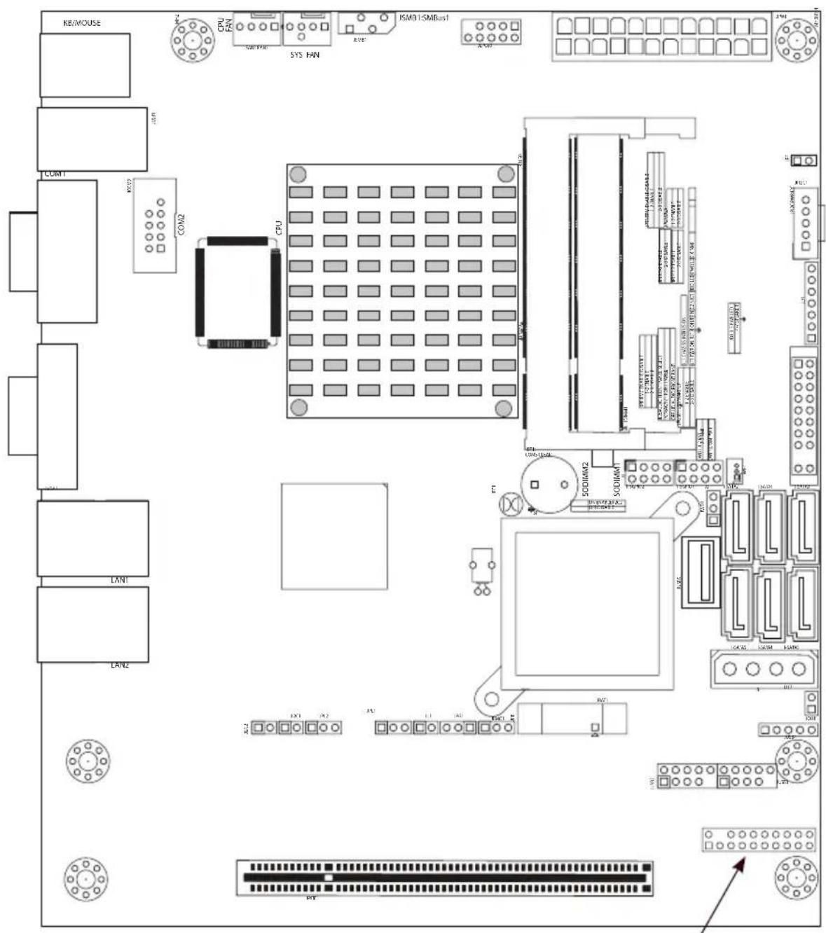 Supermicro X7SPE-H-D525 - Motherboard Layout (X7SPE-H, X7SPE-HF, X7SPE-H-D525, X7SPE-HF-D525) - 1