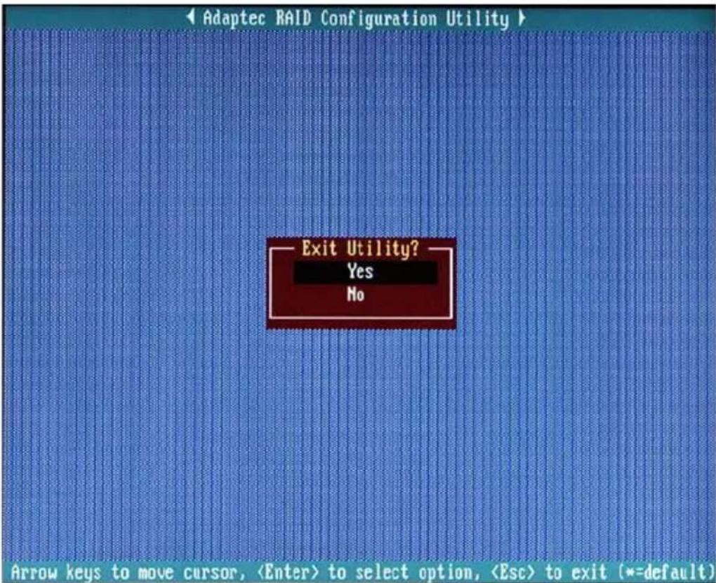 Supermicro X6DH8-G2 - To Exit Adaptec RAID Configuration Utility - 1