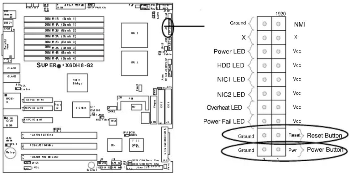 Supermicro X6DH8-G2 - Power Button - 1
