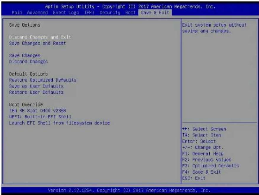 Supermicro X11SSW-4TF - Save & Exit - 1