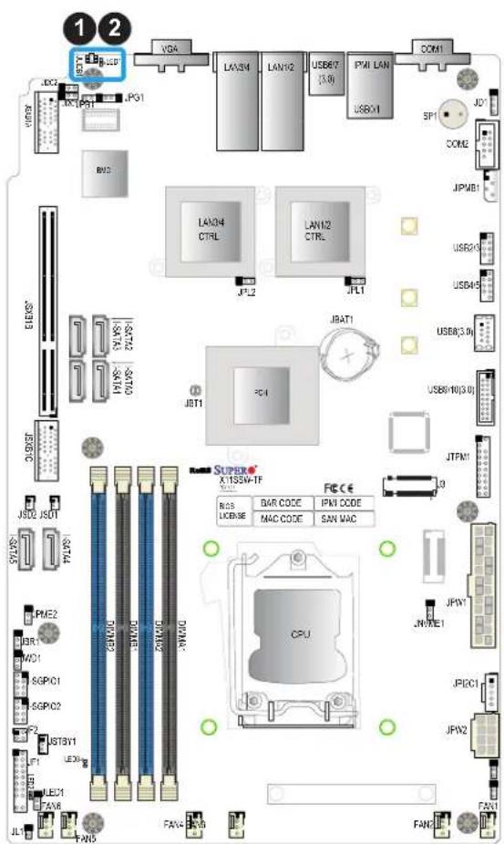 Supermicro X11SSW-4TF - Unit Identifier Switch/UID LED Indicator - 2
