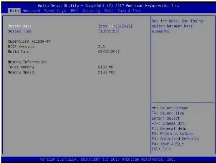 Supermicro X11SSW-4TF - Main Setup - 1