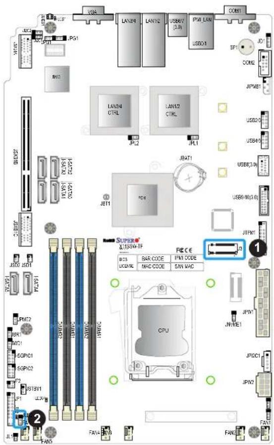 Supermicro X11SSW-4TF - Onboard Power LED Header - 1