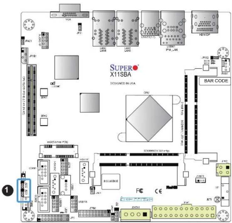 Supermicro X11SBA-LN4F/F - PCI-E Slot SMB Enable (JI²C1/JI²C2) - 1