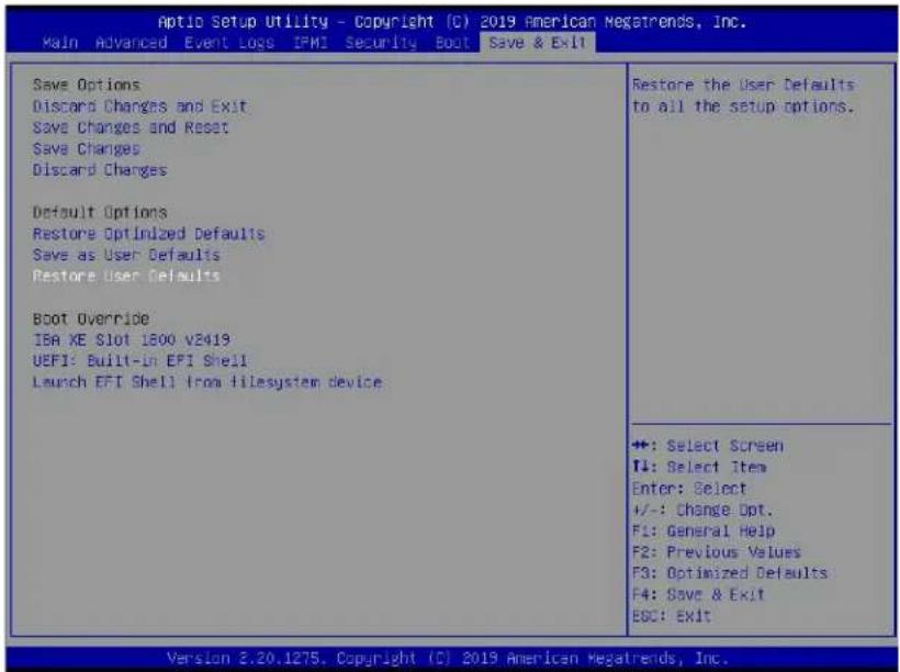 Supermicro X11DPU - Save & Exit - 1