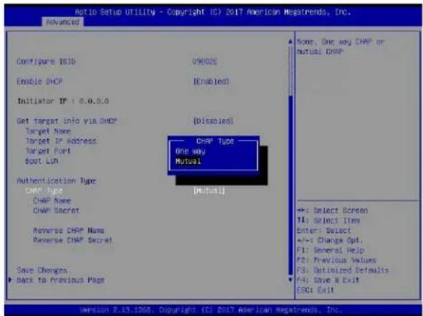 Supermicro X11DPU - CHAP Type (available when Authentication Type is set to CHAP) - 1