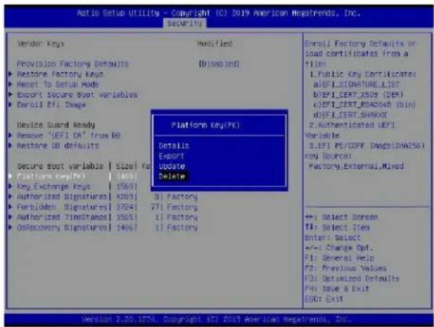 Supermicro X11DPU - ▶ Platform Key (PK) - 14