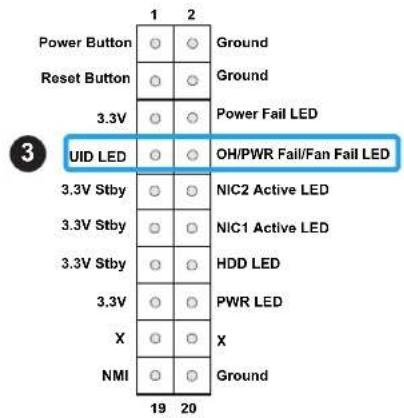 Supermicro X11DPU - Unit Identifier Switch/UID LED Indicator - 1