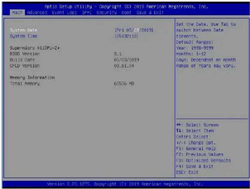 Supermicro X11DPU - Main Setup - 1