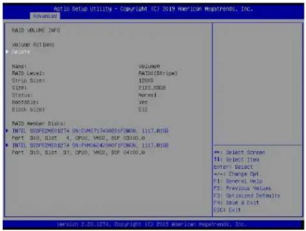Supermicro X11DPU - To Delete a RAID Volume - 1