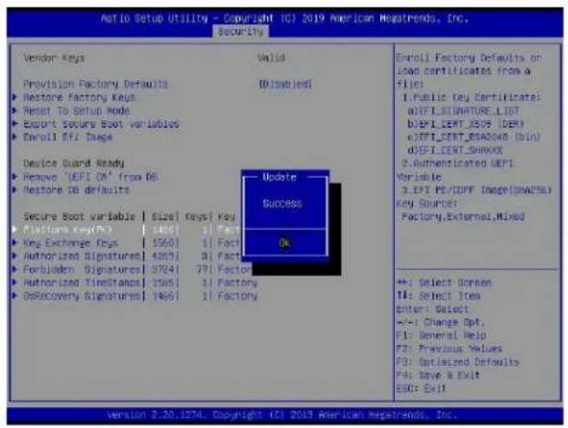 Supermicro X11DPU - ▶ Platform Key (PK) - 8