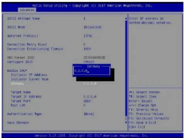Supermicro X11DPU - Gateway (available when Enable DHCP is set to Disabled) - 1