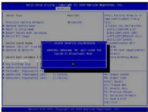 Supermicro X11DPU - ▶ Platform Key (PK) - 15