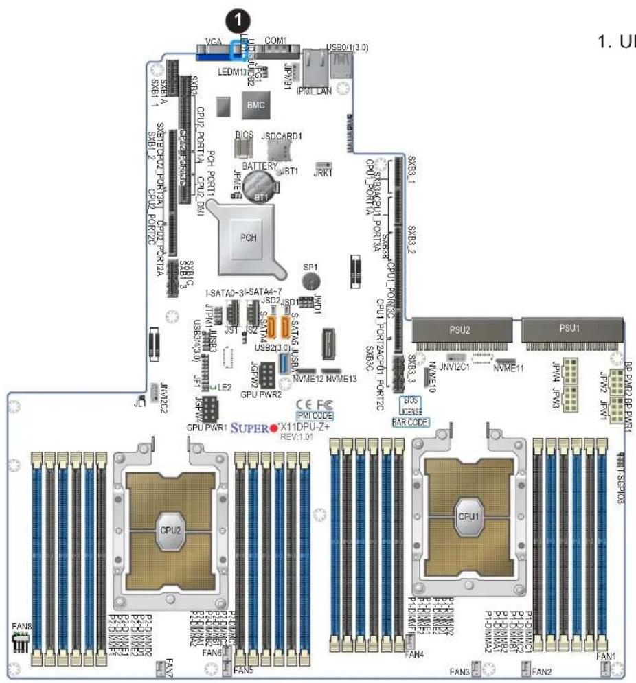 Supermicro X11DPU - Unit ID LED - 1