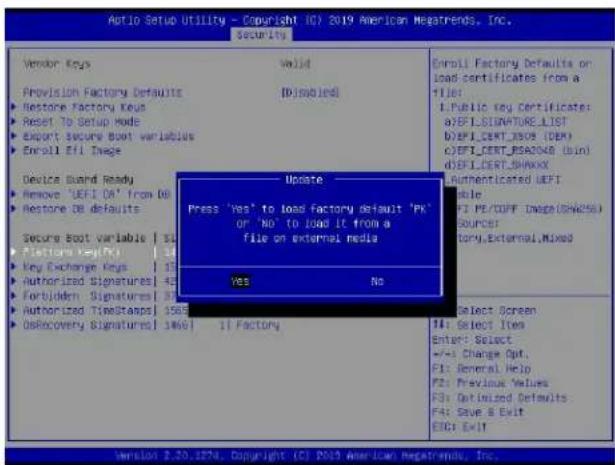 Supermicro X11DPU - ▶ Platform Key (PK) - 7