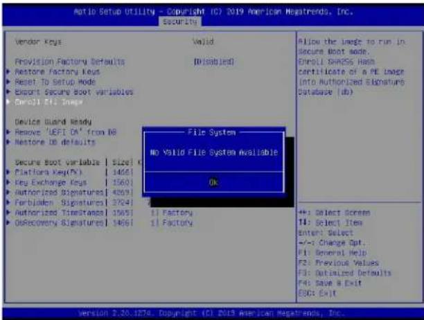 Supermicro X11DPU - ▶Enroll Efi Image - 1