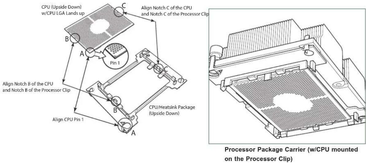 Supermicro X11DPU - Attaching the Processor to the Narrow Processor Clip to Create the Processor Package Assembly - 2