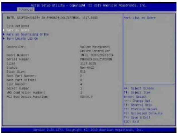Supermicro X11DPU - To Mark a RAID Volume as Spare - 2