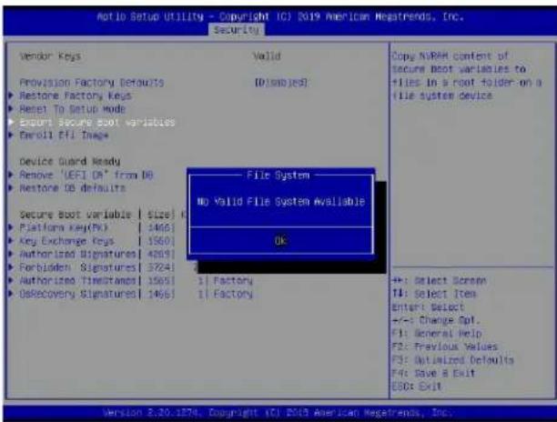 Supermicro X11DPU - ▶Export Secure Boot variables - 1