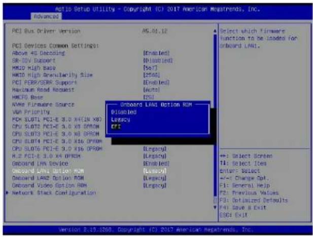 Supermicro X11DPH-i - Onboard LAN1 Option ROM - 1