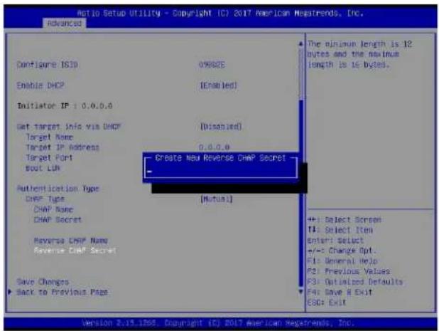 Supermicro X11DPH-i - Reverse CHAP Secret (available when CHAP Type is set to Mutual) - 1