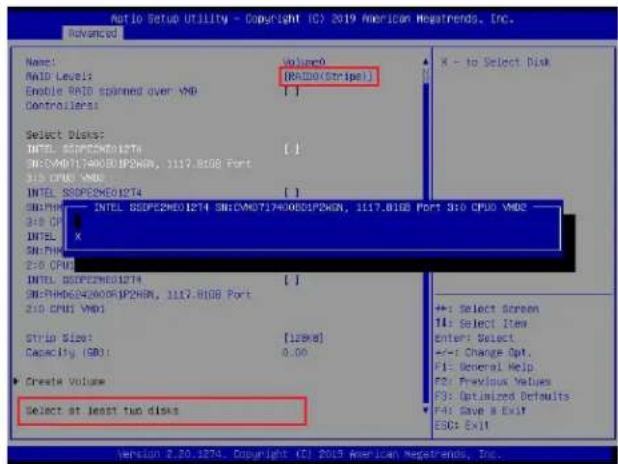Supermicro X11DPH-i - To Select Disks for the RAID Volumes - 1