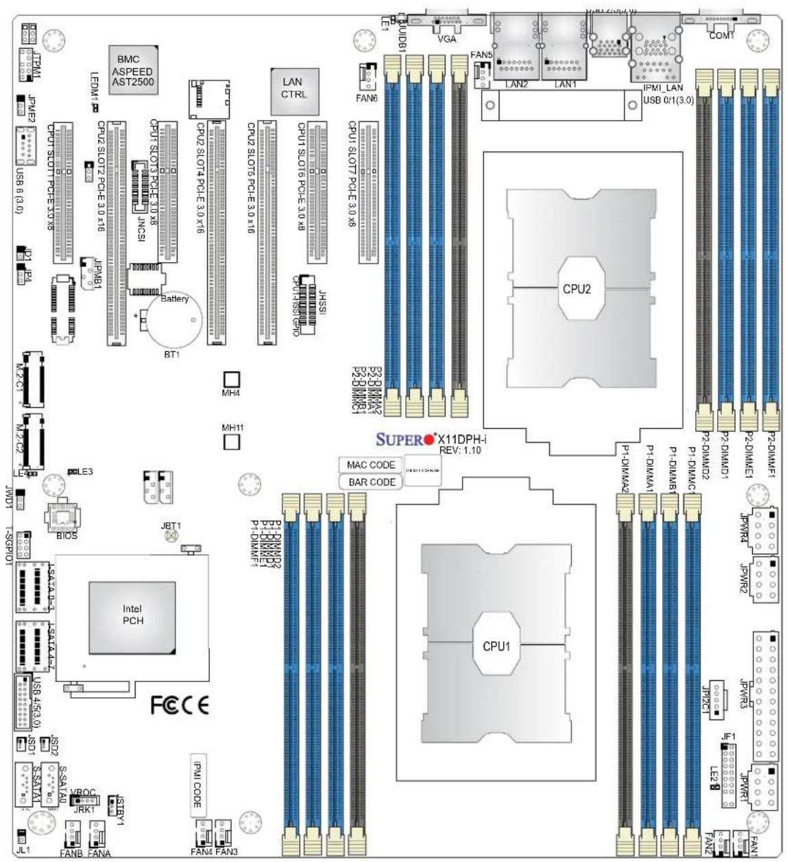 Supermicro X11DPH-i - X11DPH-i/T(q) Motherboard Image - 3