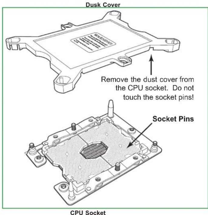 Supermicro X11DPH-i - Removing the Dust Cover from the CPU Socket - 2