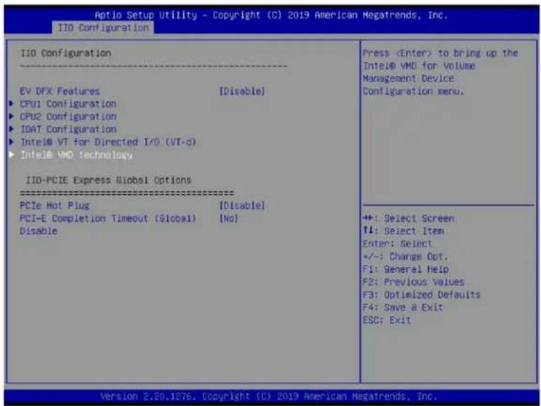 Supermicro X11DPH-i - Enabling a PCI Slot for VMD Support in the BIOS Setup Utility - 1