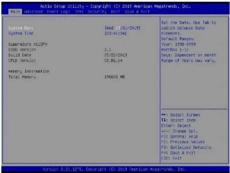 Supermicro X11DPH-i - Main Setup - 1