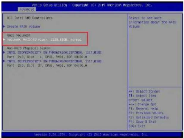 Supermicro X11DPH-i - To Display RAID Volumes - 1