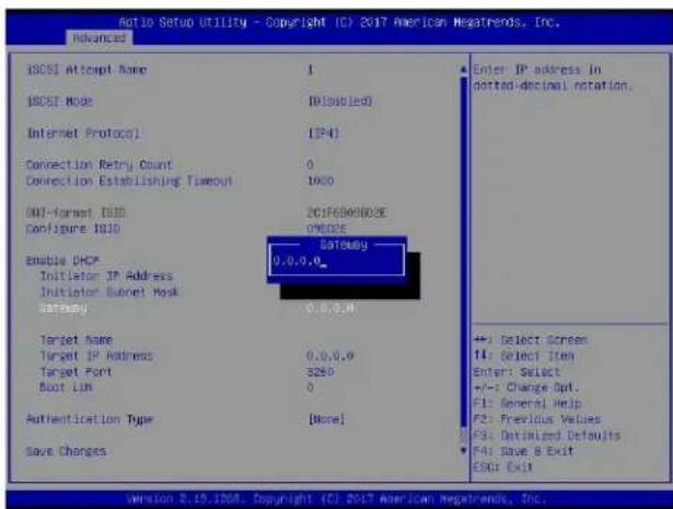 Supermicro X11DPH-i - Gateway (available when Enable DHCP is set to Disabled) - 1