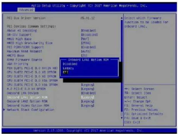 Supermicro X11DPH-i - Onboard LAN1 Option ROM (available when NIC(s) is(are) detected by the system) - 1