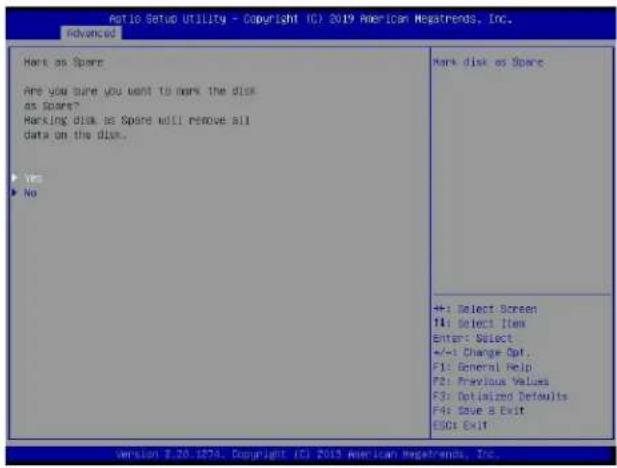 Supermicro X11DPH-i - To Mark a RAID Volume as Spare - 3