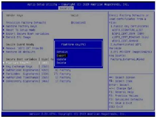 Supermicro X11DPH-i - ▶ Platform Key (PK) - 3
