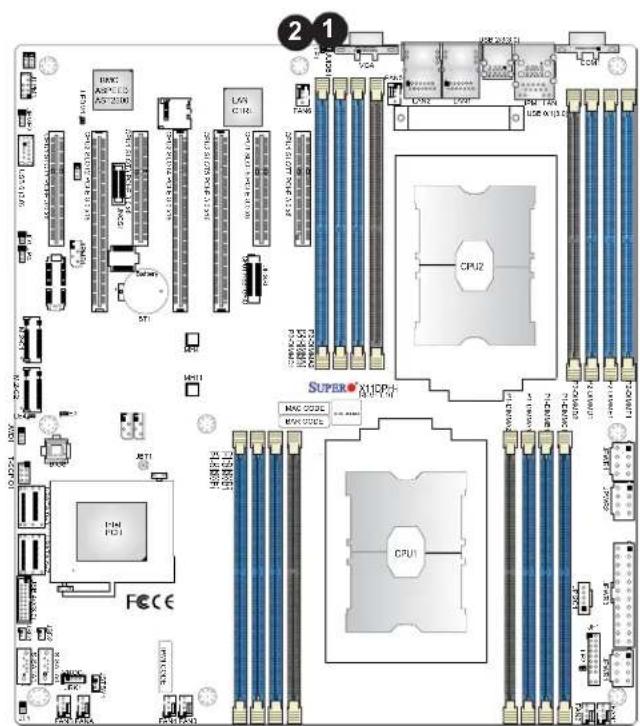 Supermicro X11DPH-i - Unit Identifier Switch/UID LED Indicator - 2